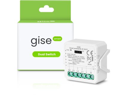 Chytrý dvojitý reléový modul GISE WiFi | Tuya | GDS-WF