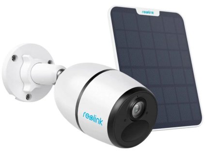 Bílá IP kamera Reolink řady GO G330 se solárním panelem