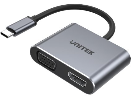 Unitek Rozbočovač USB-C HDMI VGA USB-A a PD 100W D1049A