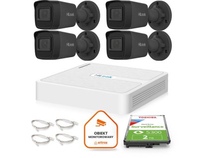 Hilook dohledová sada 4 IP kamer IPCAM-B4-P Black 2K+