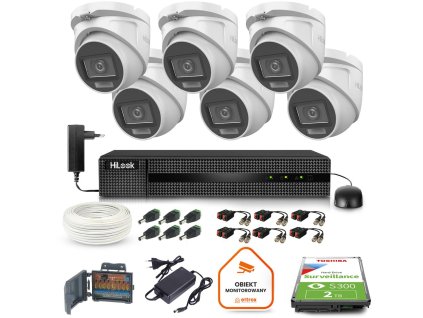 Sledovací sada 6 5MPx kamer Hilook TVICAM-T5M-20DL s 2TB diskem
