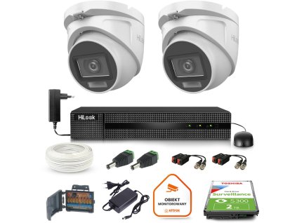Sledovací sada 2 kamer Hilook TVICAM-T5M-20DL s rozlišením 5 MPx a 2TB diskem