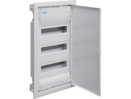 Rozvaděč pod omítku s kovovými dveřmi, 4 řady, 48 modulů, IP30, QC, HAGER Volta VU48AT