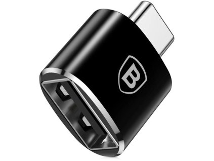 Adaptér z USB-A (samice) na USB-C (samec), Baseus Mini, černý