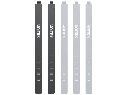 organizer do kabli unitek zestaw silikonowych opasek kablowych czarne szare 3530042687b2f