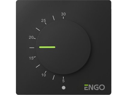 ENGO Controls ESIMPLE-230B - regulátor teploty, 230V, černý, denní, povrchová montáž s knoflíkem