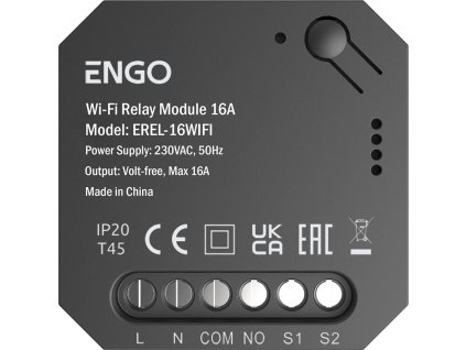 ENGO Controls EREL-16WIFI - Chytré relé Wi-Fi pro systém ENGO Smart, 1x16A, NO-COM