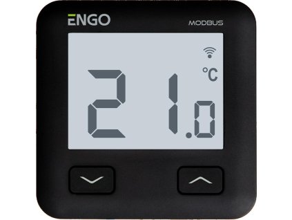 ENGO Controls E10-MBUSB - regulátor teploty, MODBUS, 230V, černý, internetový, pro zapuštěnou montáž, Wi-Fi