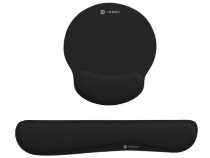 Natec Chipmunk ergonomická sada myši a podložky pod zápěstí 2v1 černá