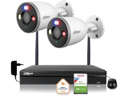 Dahua IP dohledová sada 2 kamer WI-FI 5MPx 2K F5D-PV-0280B aktivní IR LED detektor do 30 m