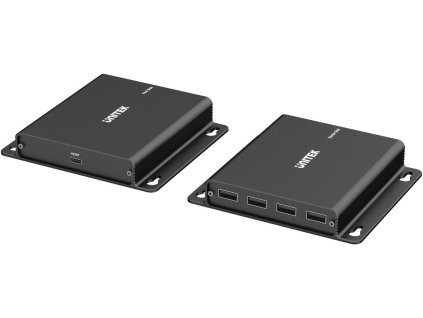 Unitek USB-C na 4× USB-A extender přes Ethernet, dosah až 150 m 480Mbps