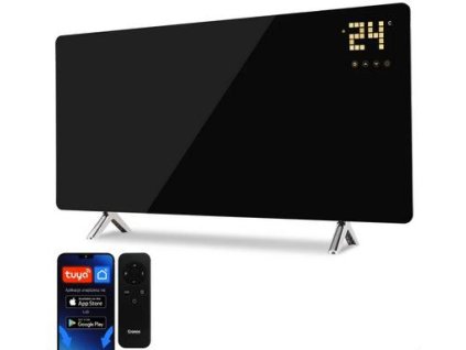 IR topný panel CRONOS Synthelith GLASS CRG-720TWP černý