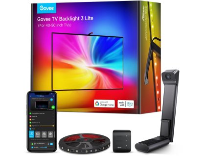 Govee H6097 TV Backlight 3 Lite LED podsvícení pro 40-50" TV, RGBICW, Wi-Fi+Bluetooth