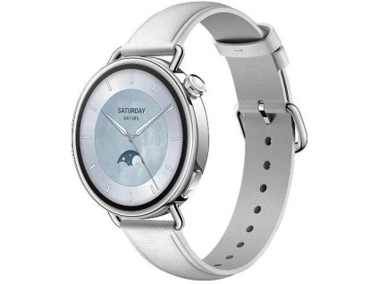 Xiaomi Watch S4 41mm kožený řemínek chytrých hodinek bílý