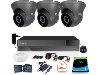 Kenik Surveillance Kit 3 2MPx kamery 5v1 rekordér 1TB