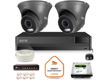 Kenik IP dohledová sada 2 4MPx dome kamer 1TB disk