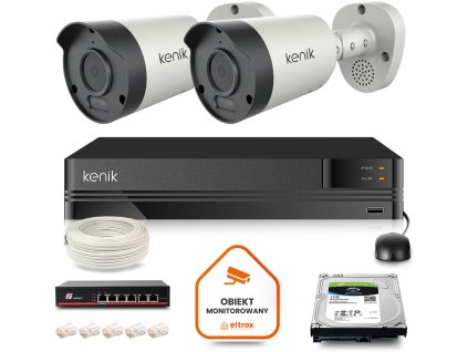 Kenik IP dohledová sada 2 kamer 4K horn 1TB disk