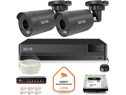 Kenik IP Surveillance Kit 2 FullHD kamery s rohem 1TB disk