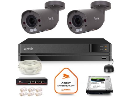Kenik IP dohledová sada 2 rohových kamer 5MPx IR 60m disk 1TB