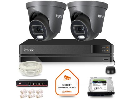 Kenik IP dohledová sada 2 dome kamer 4 MPx dydk 1TB