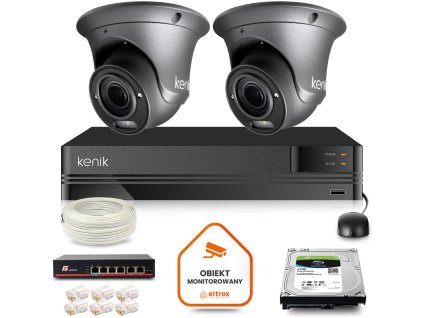 Kenik IP Surveillance Kit 2 FullHD dome kamery 1TB disk