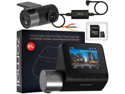 70MAI A500s Dash Cam Pro Plus+ RC6 videorekordér + paměťová karta Kingston 128GB + napájecí zdroj v režimu praking 70mai