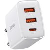 adowarka sieciowa baseus compact quick charger ccxje02 30w 2x usba 1x usbc pd 30 qc 30 biaa 388090ec53037