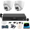 Sledovací sada Dahua 2x dome kamera HAC-HDW1500CLQ-IL-A-0280B-S2 1TB IR 20m 5mp