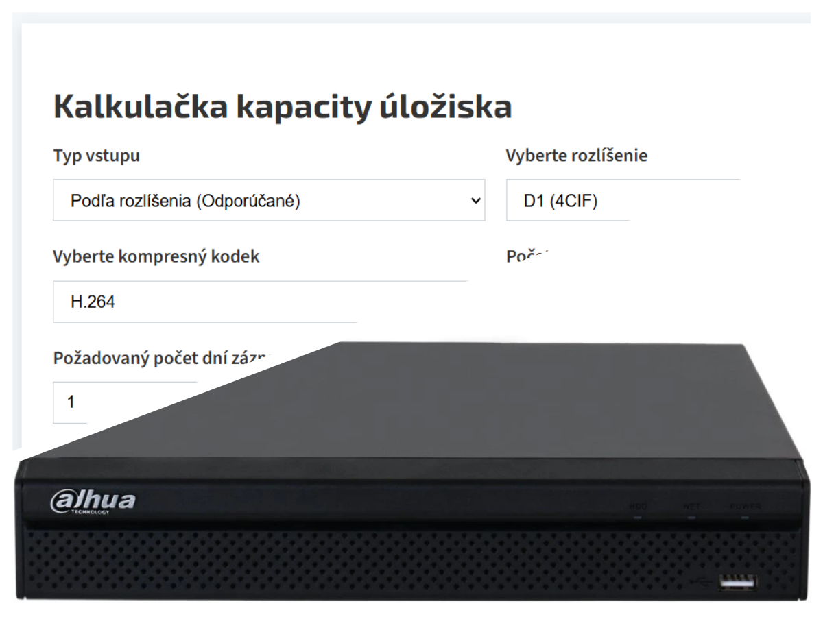 Kalkulačka úložiska pre kamery