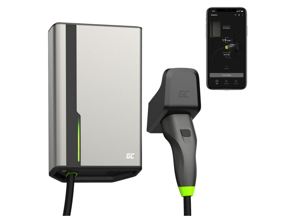 adowarka ev wallbox green cell habuden evgc021a2250 22kw type 2 5m gc app bt wifi a9f71af4648f1