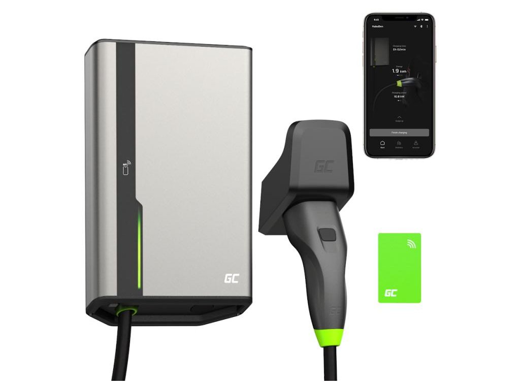 adowarka ev wallbox green cell habuden evgc021b2250 22kw type 2 5m gc app nfc bt wifi 37869906ee24f