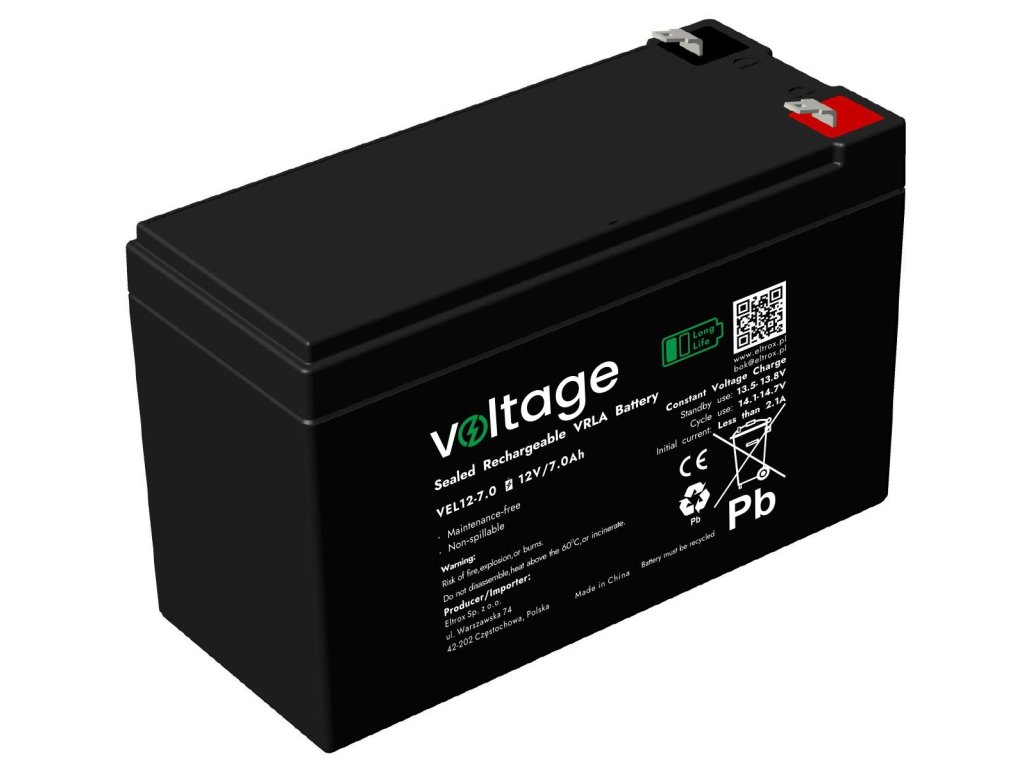 akumulator agm voltage long life 12v 7ah vel1270 ywotno 15 lat faf145e1563df
