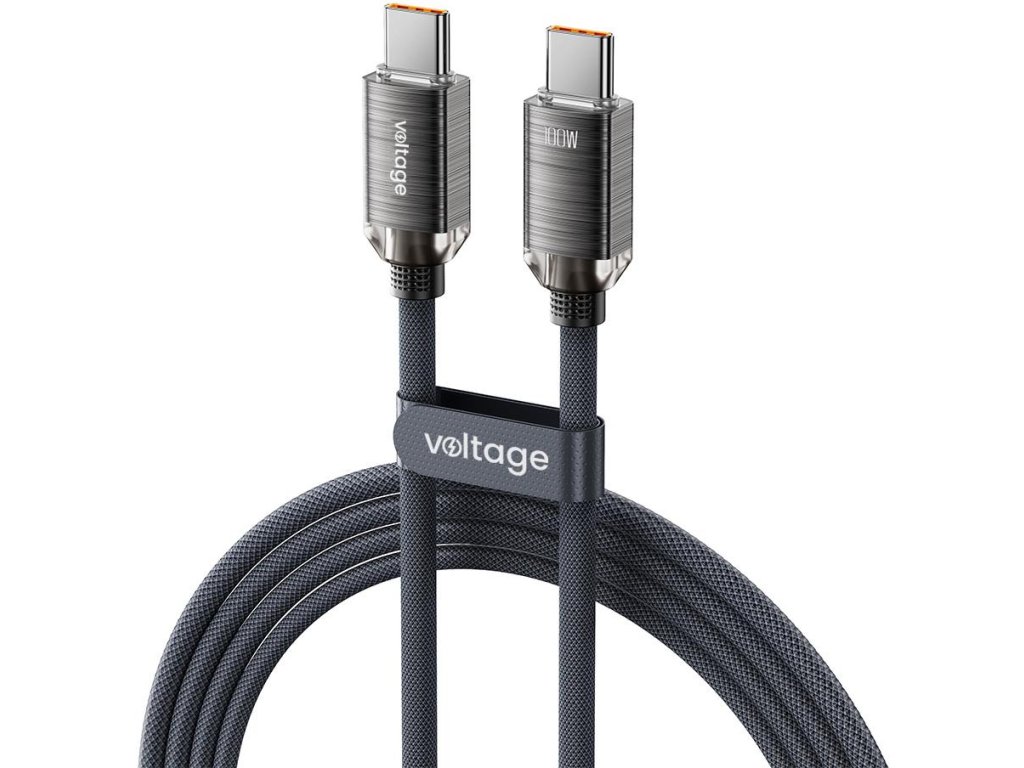 kabel usbc usbc voltage purecrystal 100w pd 100cm czarny d214b60defba3