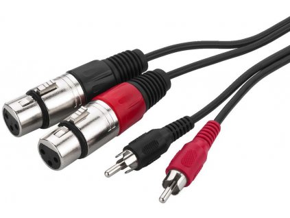 Pripojovací audio kábel 2 x RCA konektor na 2 x XLR zásuvku MCA-127J 1m