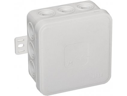 Povrchový box prázdny 12 prívodov VIPLAST V5 klik WHITE IP54 75x75x41mm 035-01