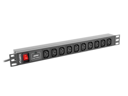 listwa zasilajaca rack pdu 1u 10a 10x iec c13 2m czarna c14 1
