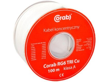 przewd koncentryczny rg6 tri cu corab szpula 100m klasa a 8e60cb5925f24