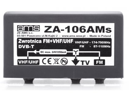 Anténny diplexer AMS ZA-106AMs, FM/VHF+UHF