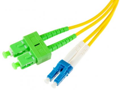 OPTICKÝ PATCHCORD SM 1M DUPLEX 9/125, SC/APC-LC/UPC 3MM