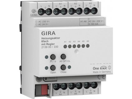GIRA KNX 6-kanálový vykurovací pohon s regulátorom 2139 00 | Gira One