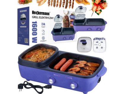 Multifunkčný elektrický sporák s grilom 2v1 1600W Heckermann® R40-2