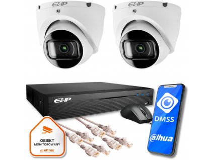 IP monitorovací set Eco 2T EZ-IP by Dahua 2 FullHD kamery EZI-T120-F2 EZN-104E1-P4