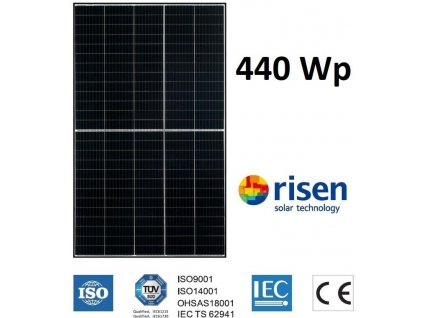 PV panelový modul čierny rám 440W RISEN RSM130-8-440M 1894x1096x30mm