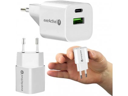 EverActive GaN SC-390Q 30W 1xUSB-C 1xUSB-A PD PPS sieťová nabíjačka