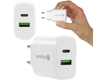 EverActive SC-370Q 25W 1xUSB-C 1xUSB-A PD PPS sieťová nabíjačka