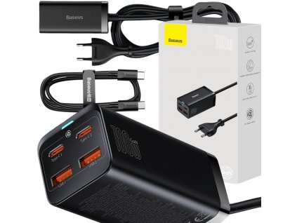 Baseus GaN 3 Pro stolová rýchlonabíjačka CCGP000101 100W 2x USB-A 2x USB-C PD 3.0 QC 4.0+