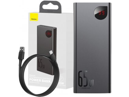 Powerbank Baseus Adaman Digital Display PPIMDA-D01 20000mAh 65W PD QC 4.0 2x USB-A 1x USB-C + KÁBEL