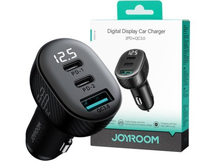 Joyroom CAR CHARGER JR-CCD04 30W 4A 2x USB-C 1x USB-A PD QC 3.0