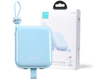 POWERBANK Joyroom Cutie Series JR-L008 10000mAh 22,5W PD QC S KÁBELMI 1x USB-A 1x USB-C MODRÁ