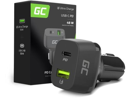 AUTONABÍJAČKA Green Cell 48W 1x USB-C 1x USB-A Power Delivery 30W Quick Charge 3.0 CAD33